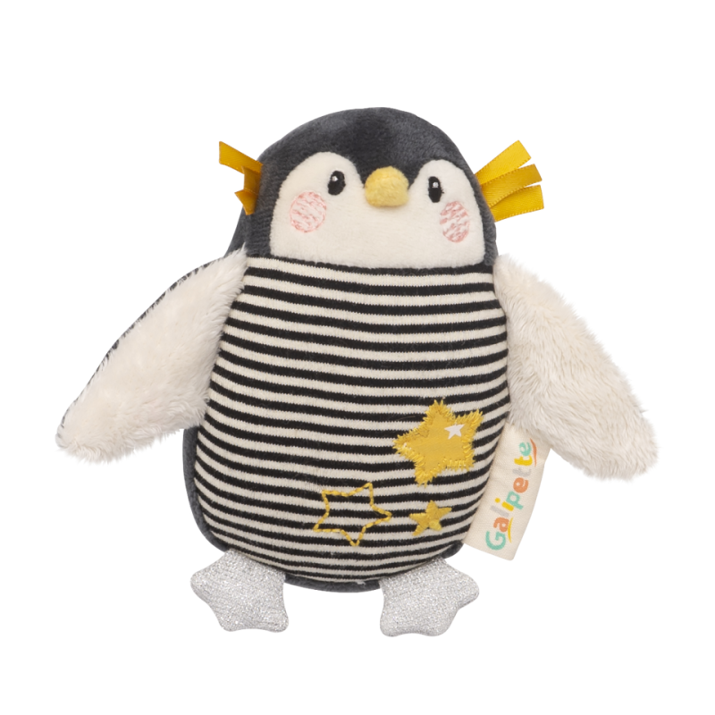  les nanouks soft toy penguin beige grey star 